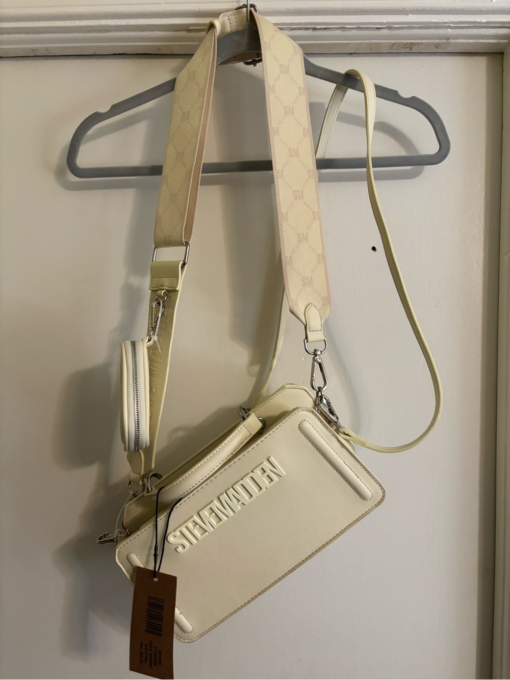 Steve Madden Pear Sorbet Logo Satchel Bag with Detachable Strap